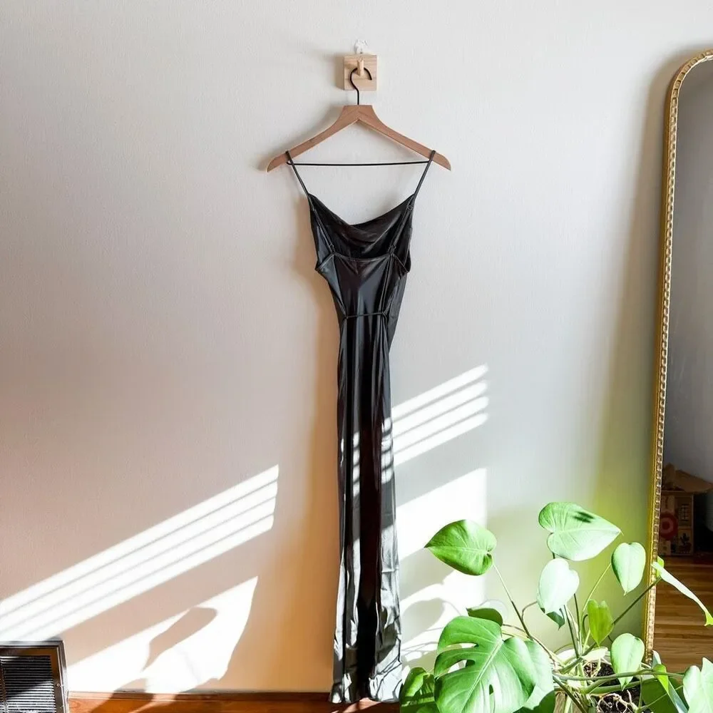 Shona Joy La Lune Bias Cowl Neck Midi Dress Size 2